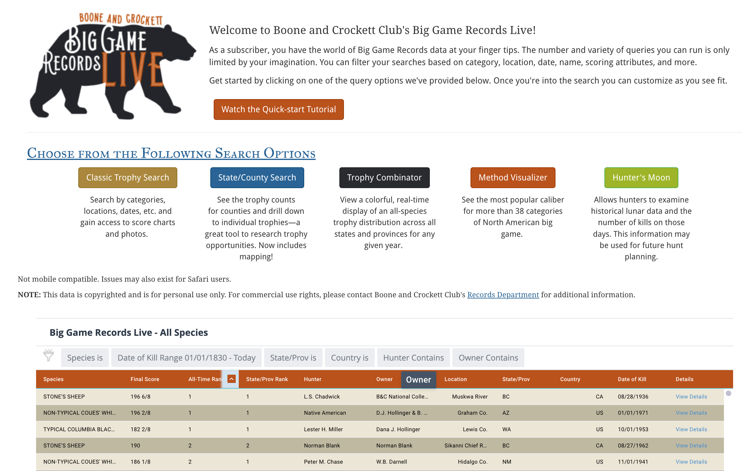 Big Game Records Live Boone and Crockett Club [PRODUCTION]